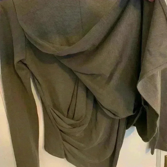 Ronen Chen crisscross drape back cardigan, color mocha, Women’s size 1 (small) - Picture 5 of 7